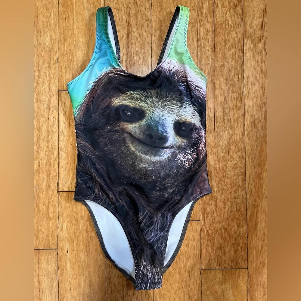 Novelty Sloth One-Piece Swimsuit